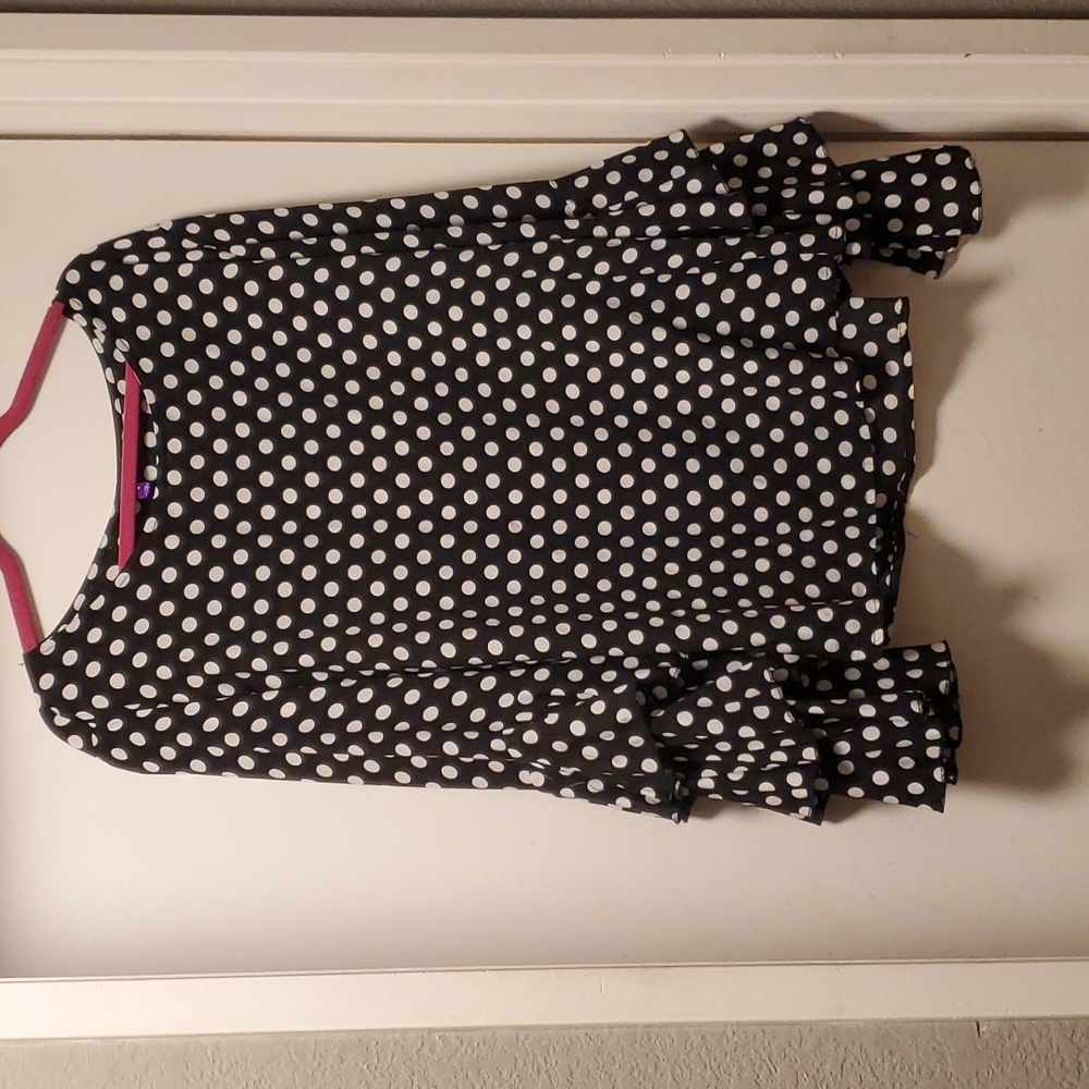 ROMACCI Black & White pocka dot shirt with ruffle arms